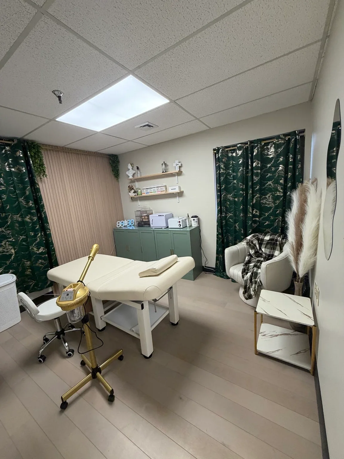 Private waxing treatment room at The Wax Lab in Meriden, Connecticut